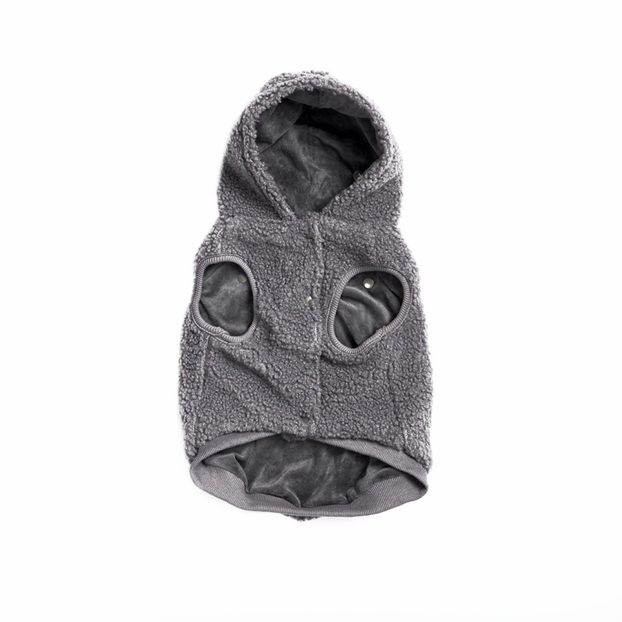 teddy bear sherpa grey hoodie dog hoodie from saltydogs.com.au