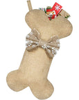 Dog Bone Christmas Stocking - Snowflake