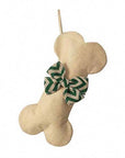 Dog Bone Christmas Stocking - Green Chevron