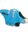 Blue SaltyDOG dog life jacket with handle and reflective trim