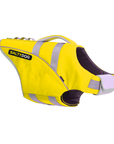 Yellow SaltyDOG dog life jacket with handle and reflective trim