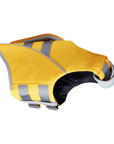 Yellow SaltyDOG dog life jacket with handle and reflective trim