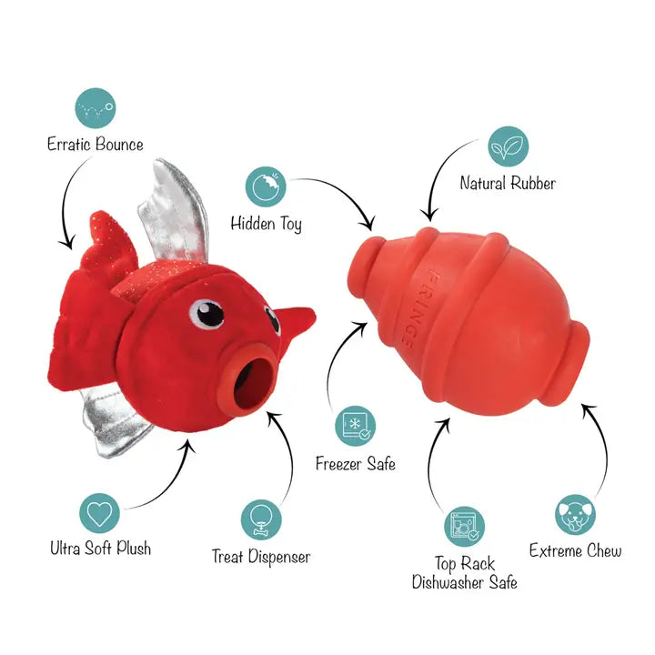 REEL ME IN! RUBBER/PLUSH DOG TOY