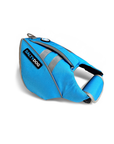 Blue SaltyDOG dog life jacket with handle and reflective trim