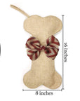 Dog Bone Christmas Stocking - Red Chevron