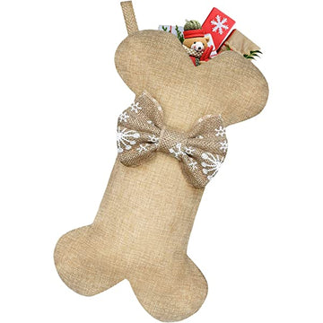 Dog Bone Christmas Stocking - Snowflake