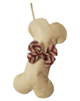 Dog Bone Christmas Stocking - Red Chevron