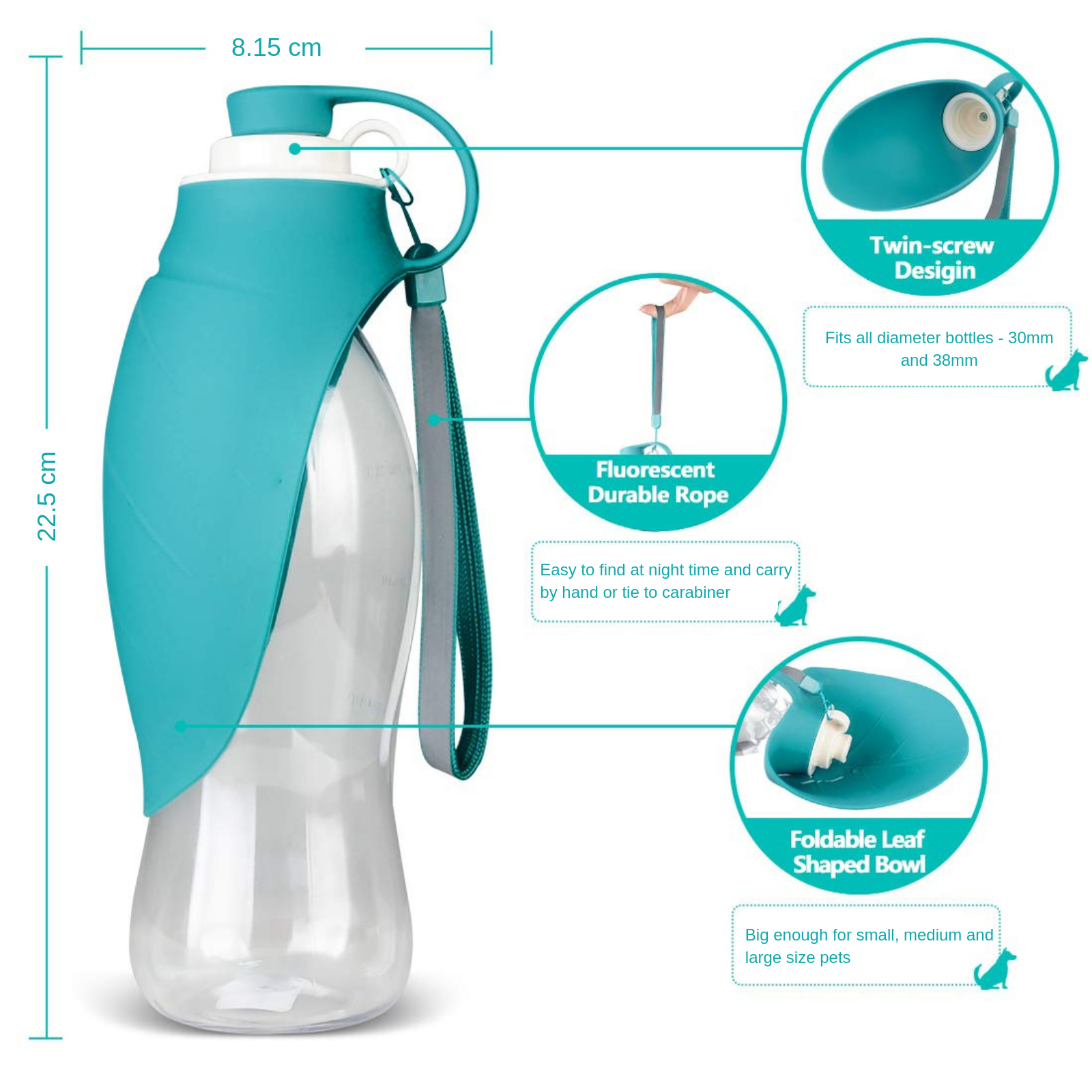 Portable Blue Water Bottle