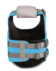 Blue SaltyDOG dog life jacket with handle and reflective trim