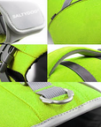 Green SaltyDOG dog life jacket with handle and reflective trim