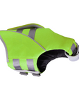 Green SaltyDOG dog life jacket with handle and reflective trim