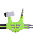 Green SaltyDOG dog life jacket with handle and reflective trim