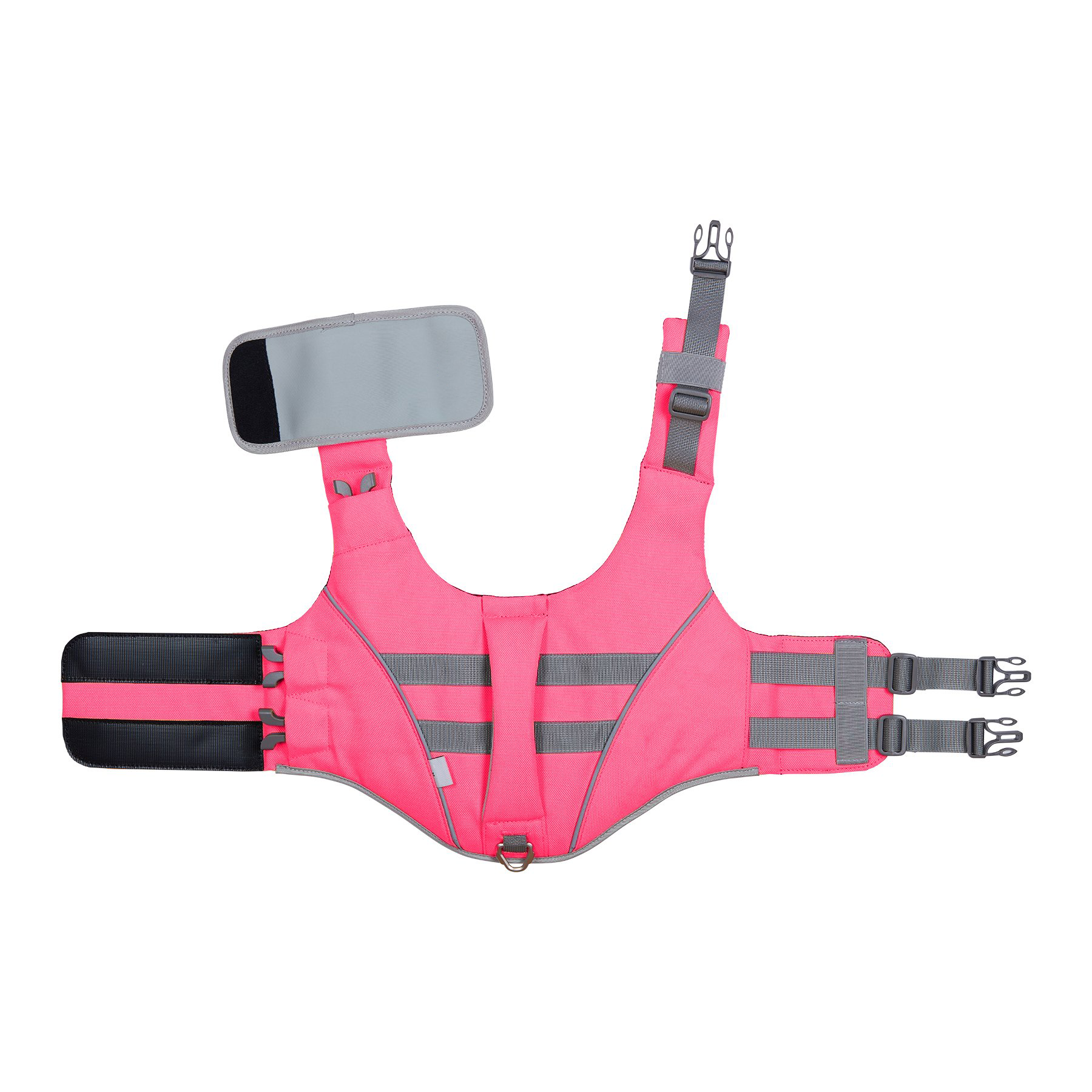 Pink SaltyDOG dog life jacket with handle and reflective trim