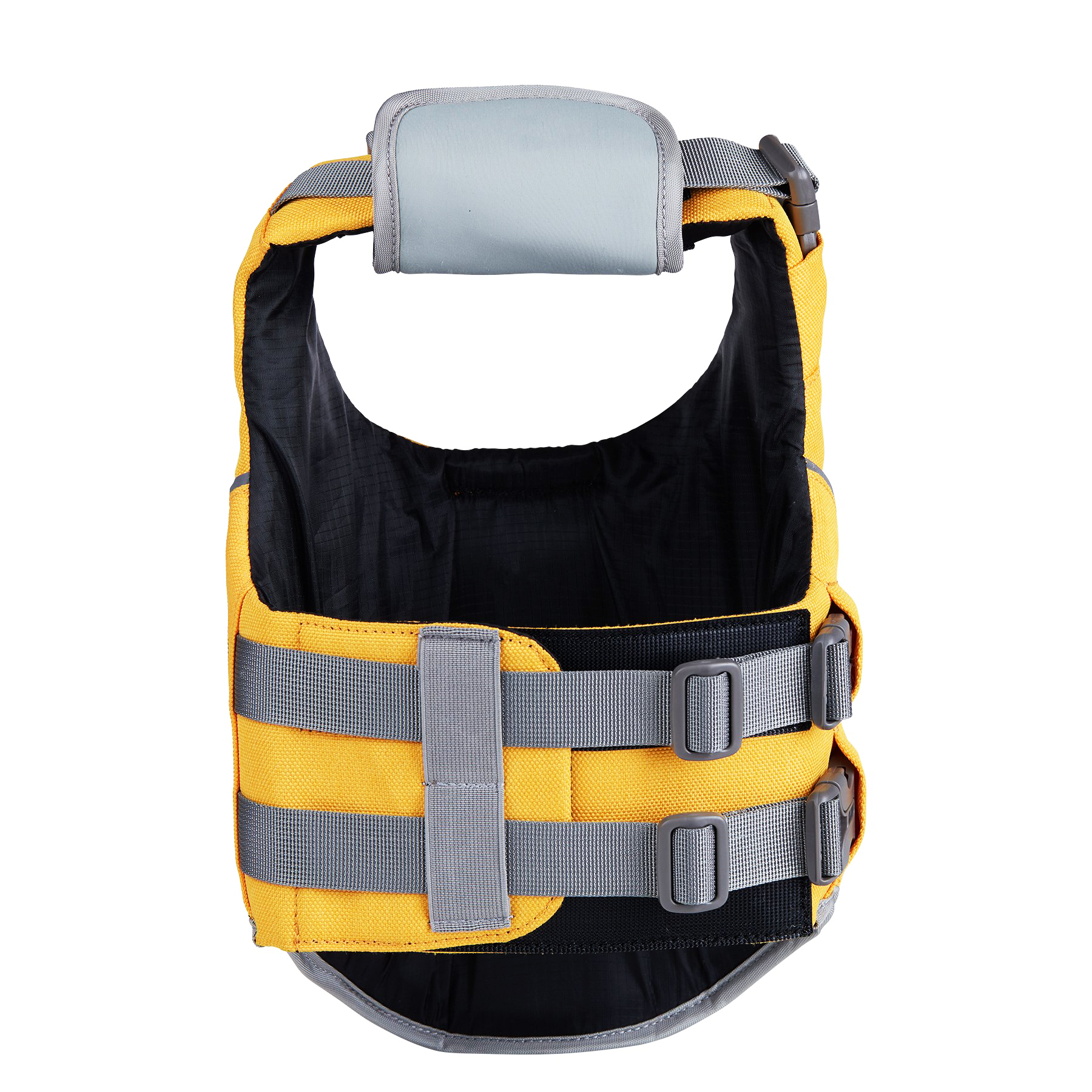 Yellow SaltyDOG dog life jacket with handle and reflective trim